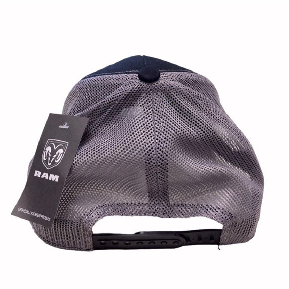 RAM Black Embroidered Mesh Back Cap Hat - NEW Fast Shipping - Picture 3 of 6